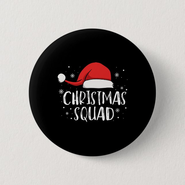Christmas-Squad Leichtrote Weihnachtsmannmütze Fam Button (Vorderseite)