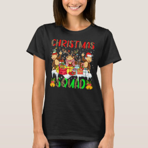 Christmas Squad Leopard Drei Santa Reindeer Elf m T-Shirt