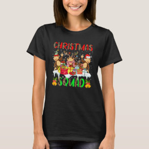 Christmas Squad Leopard Drei Santa Reindeer Elf m T-Shirt