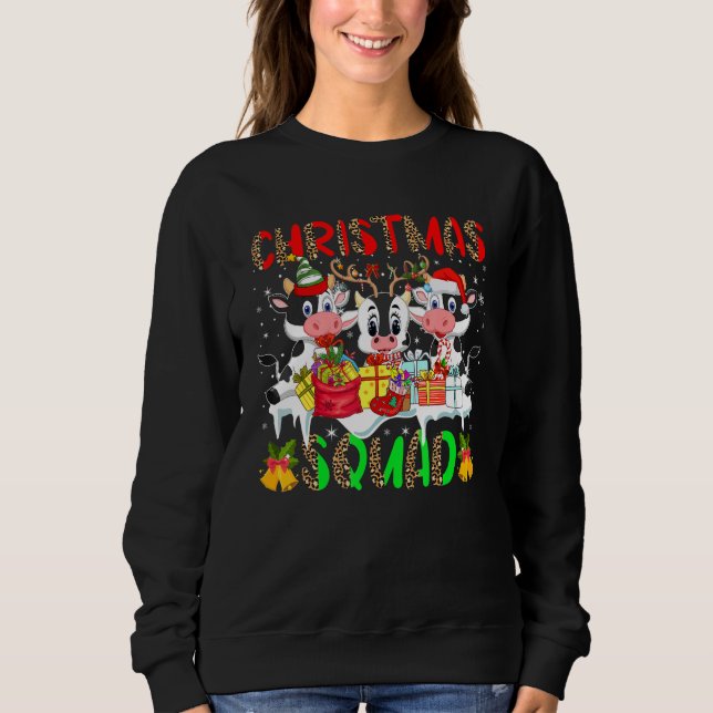 Christmas Squad Leopard Three Santa Reindeer Elf C Sweatshirt (Vorderseite)
