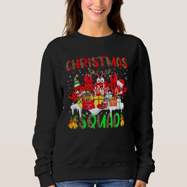 Christmas Squad Leopard Three Santa Reindeer Elf C Sweatshirt (Vorderseite)