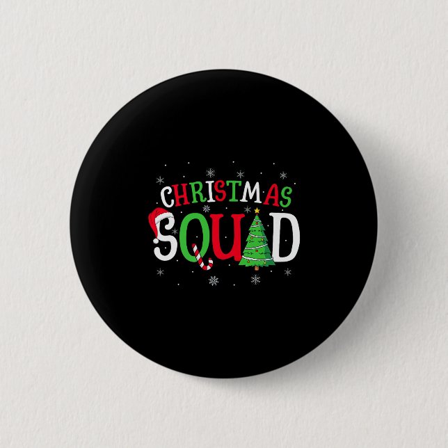 Christmas Squad Matching Family Group Santa Elf Sq Button (Vorderseite)