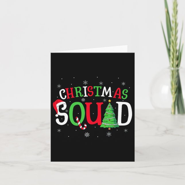 Christmas Squad Matching Family Group Santa Elf Sq Karte (Vorderseite)