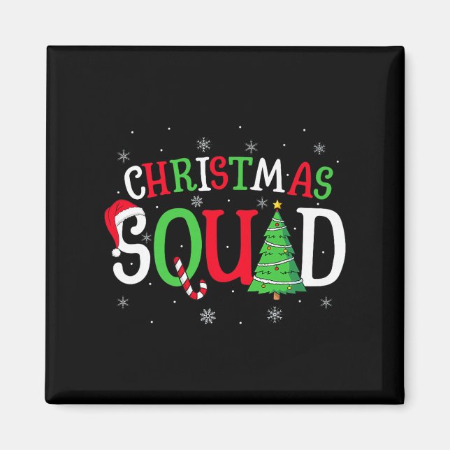 Christmas Squad Matching Family Group Santa Elf Sq Magnet (Vorne)