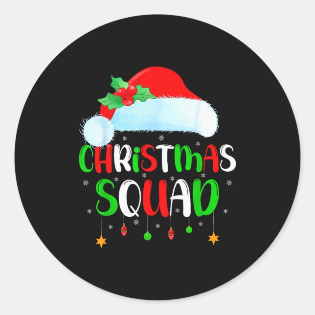 Christmas Squad Matching Family Group Santa Xmas P Runder Aufkleber (Vorderseite)