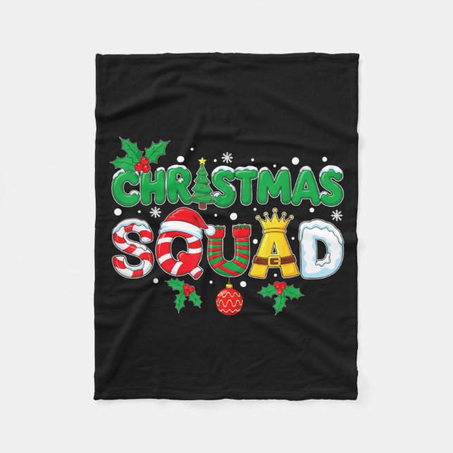 Christmas Squad Merry Xmas Family Holiday Snow Elf Fleecedecke (Vorderseite)