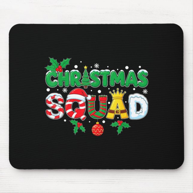 Christmas Squad Merry Xmas Family Holiday Snow Elf Mousepad (Vorne)