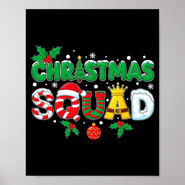 Christmas Squad Merry Xmas Family Holiday Snow Elf Poster (Vorne)