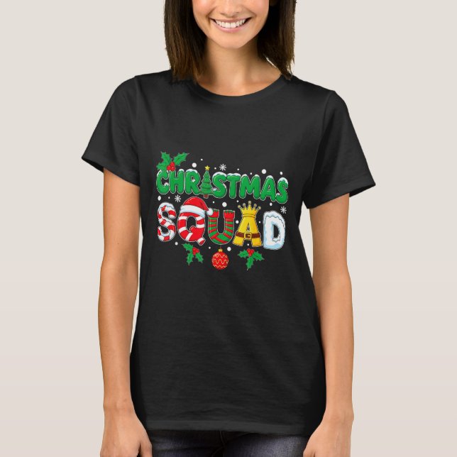 Christmas Squad Merry Xmas Family Holiday Snow Elf T-Shirt (Vorderseite)