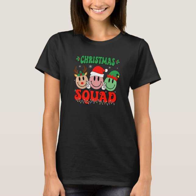Christmas Squad Retro Groovy Christmas Teacher Lif T-Shirt (Vorderseite)