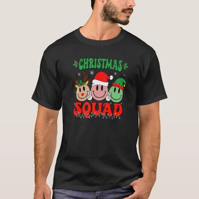 Christmas Squad Retro Groovy Christmas Teacher Lif T-Shirt (Vorderseite)