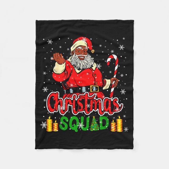 Christmas Squad Santa Afro Man Proud Black African Fleecedecke (Vorderseite)