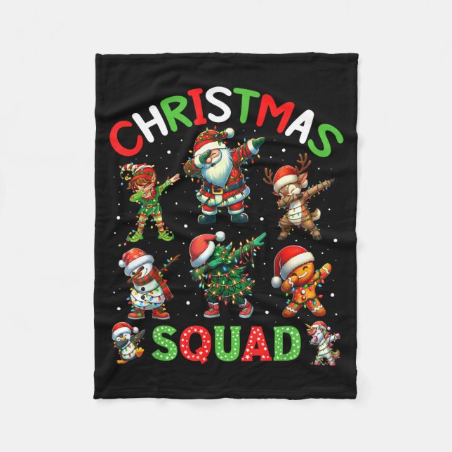 Christmas Squad Santa Dabbing Elf Family Matching  Fleecedecke (Vorderseite)