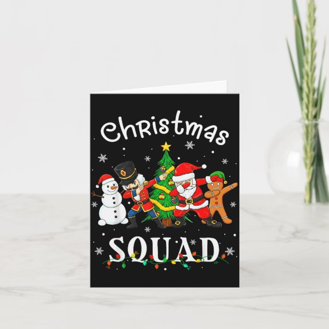 Christmas Squad Santa Dabbing Elf Family Matching  Karte (Vorderseite)
