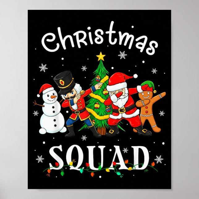 Christmas Squad Santa Dabbing Elf Family Matching  Poster (Vorne)