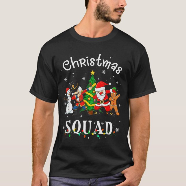 Christmas Squad Santa Dabbing Elf Family Matching  T-Shirt (Vorderseite)