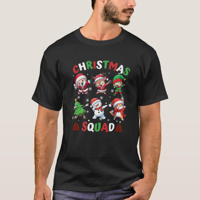 Christmas Squad Santa Dabbing Elf Family Reunion M T-Shirt (Vorderseite)