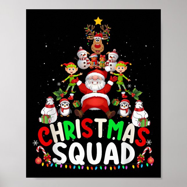 Christmas Squad Santa Elf Tree Xmas Family Matchin Poster (Vorne)