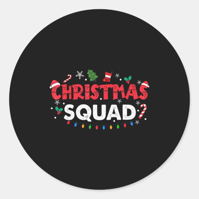 Christmas Squad Santa Family Matching Group Xmas B Runder Aufkleber (Vorderseite)