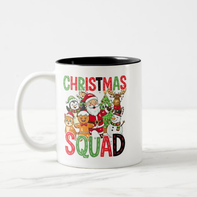 Christmas Squad Santa Family Matching Xmas Zweifarbige Tasse (Links)