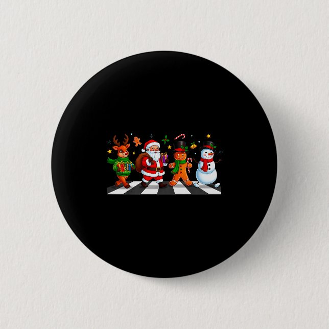 Christmas Squad Santa Gingerbread Xmas Men Women K Button (Vorderseite)