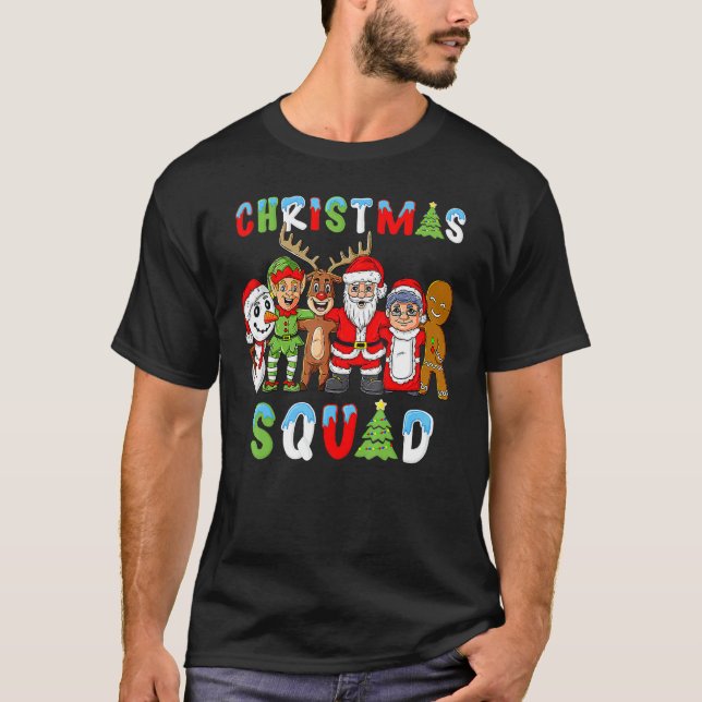 Christmas Squad Santa Reindeer Elf Boys Girls Kids T-Shirt (Vorderseite)