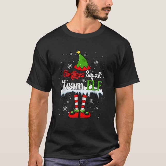 Christmas Squad Team Elf Sunglasses Costume Family T-Shirt (Vorderseite)