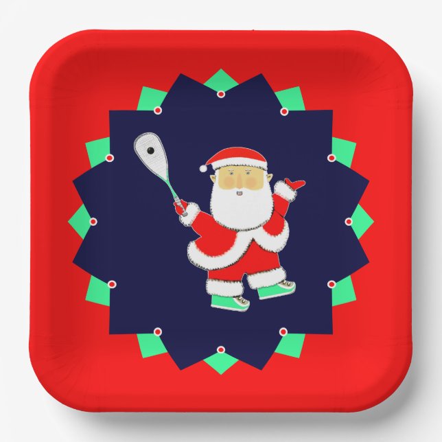 Christmas Squash Sports Party Pappteller (Vorderseite)