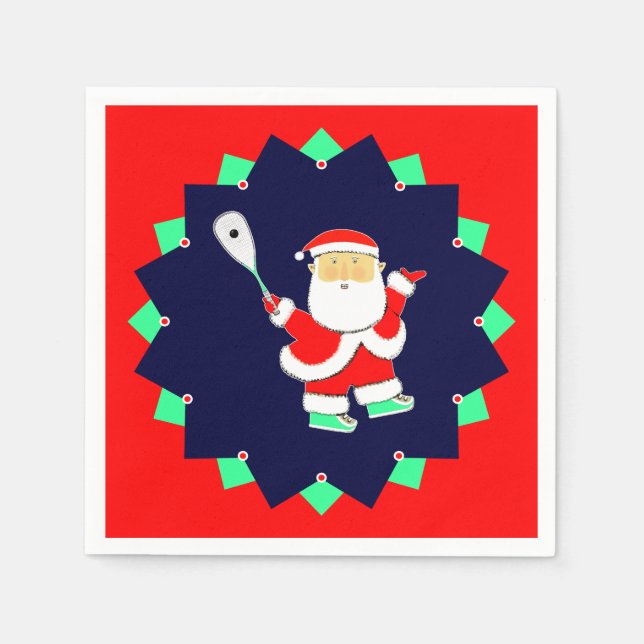Christmas Squash Sports Party Serviette (Vorderseite)