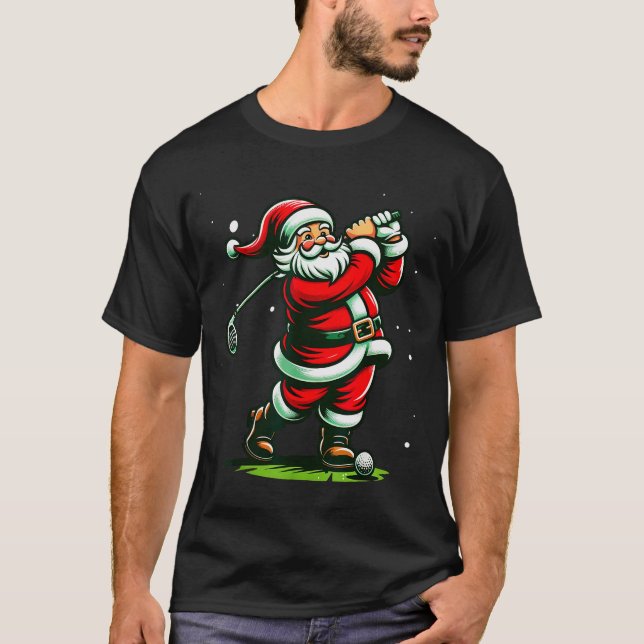 Christmas Srts, Santa Plays Golf Xmas Women Men &a T-Shirt (Vorderseite)