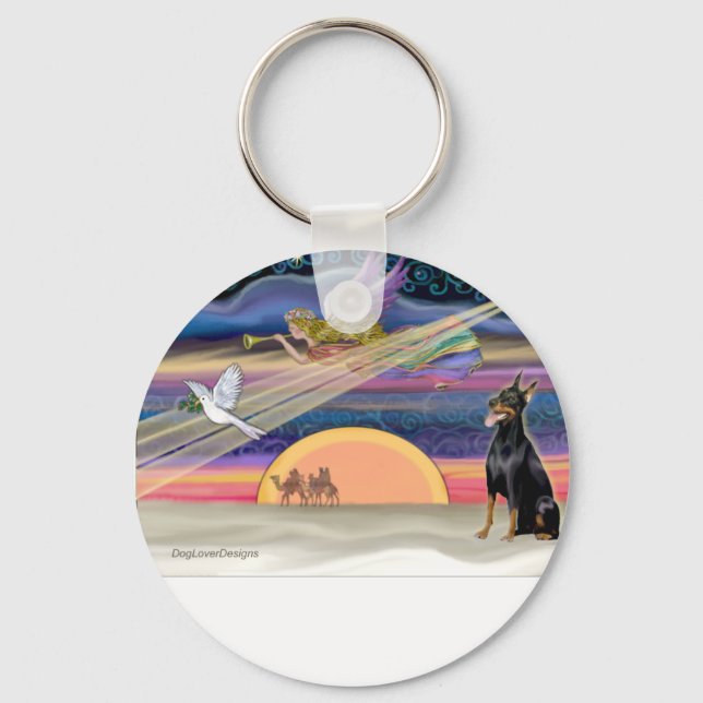 Christmas Star - Doberman 1 - Schlüsselanhänger (Vorderseite)