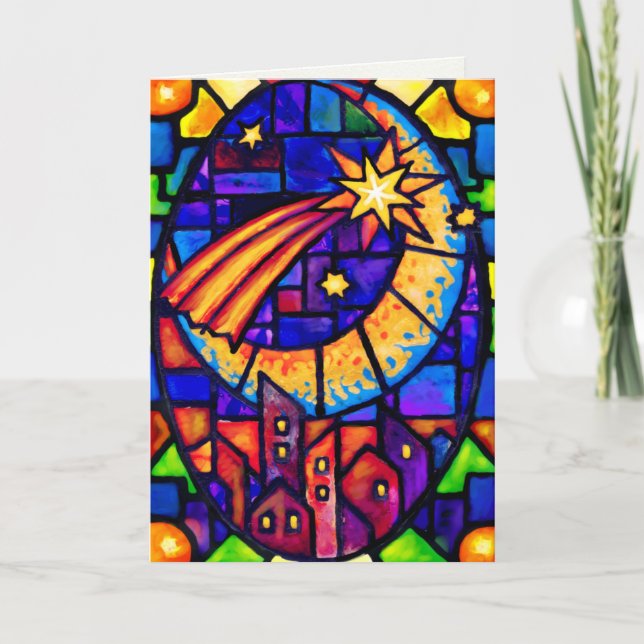 Christmas Star Greeting Card Feiertagskarte (Vorderseite)