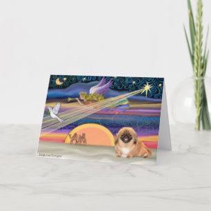 Christmas Star - Pekingese #1 (rot) Feiertagskarte