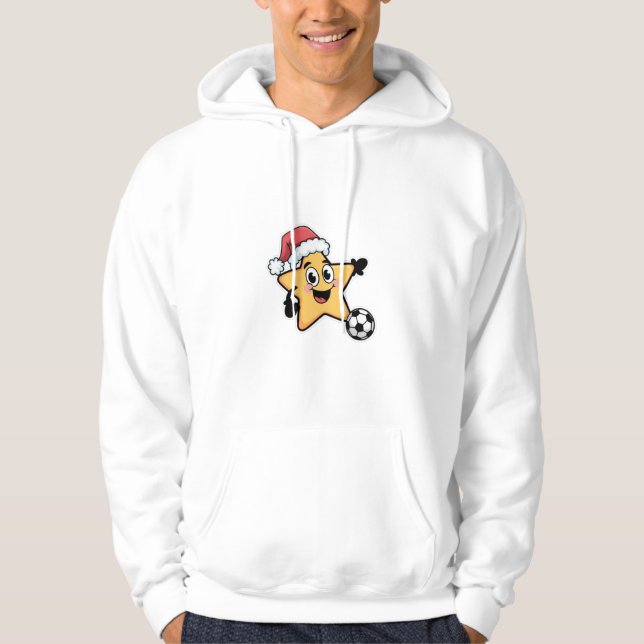 Christmas star playing soccer hoodie (Vorderseite)