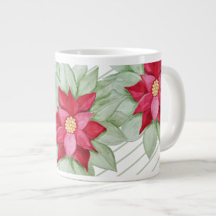Christmas Star Poinsettia Watercolor Jumbo-Tasse