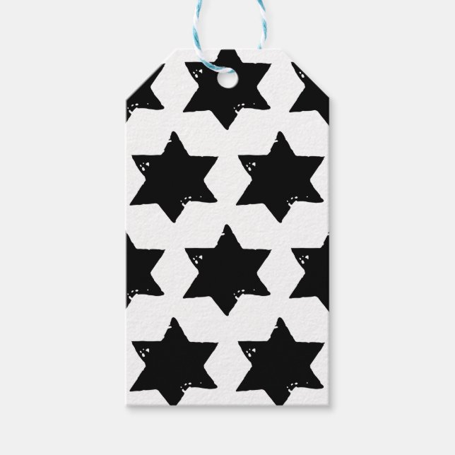 Christmas Star Potato Print Geschenkanhänger (Vorderseite)