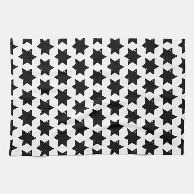 Christmas Star Potato Print Geschirrtuch (Horizontal)