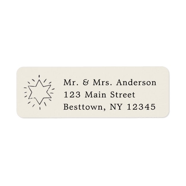 Christmas Star Simple Text  Return Address (Vorne)