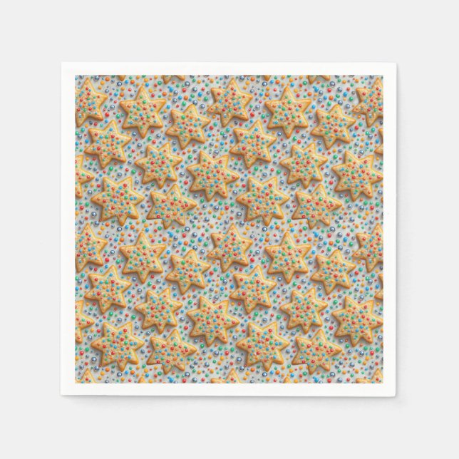 Christmas Star Sugar Cookies With Sprinkles Serviette (Vorderseite)