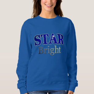 Christmas Star Word Art Blue und Silver Sweatshirt