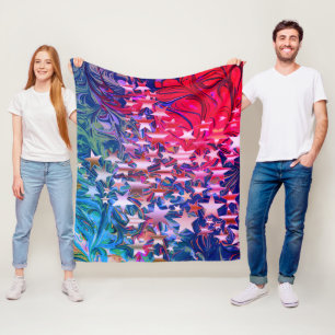 CHRISTMAS STARS Abstrakt Lila Red Lilac Fleecedecke