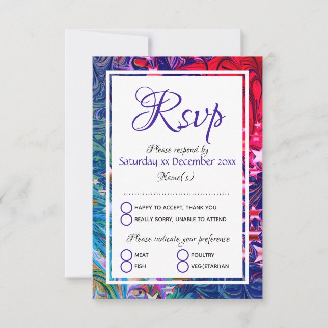 CHRISTMAS STARS | Abstrakter Winter | Festmahlzeit RSVP Karte (Vorderseite)