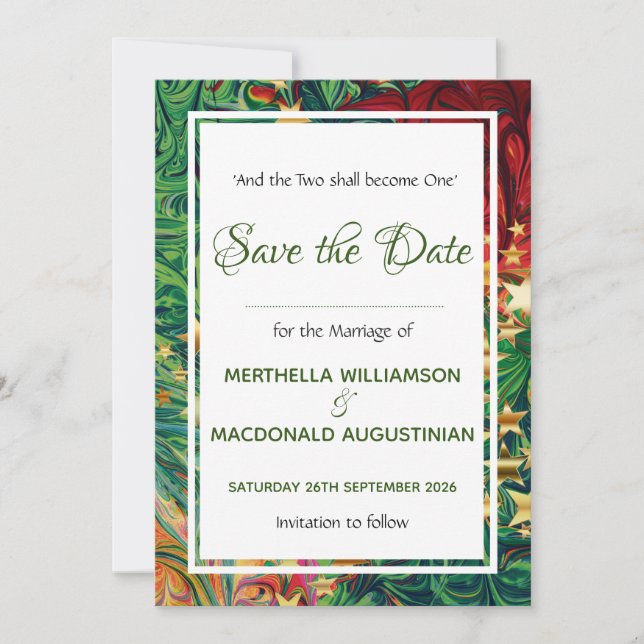 CHRISTMAS STARS Custom Scripture Festivals Hochzei Save The Date (Vorderseite)