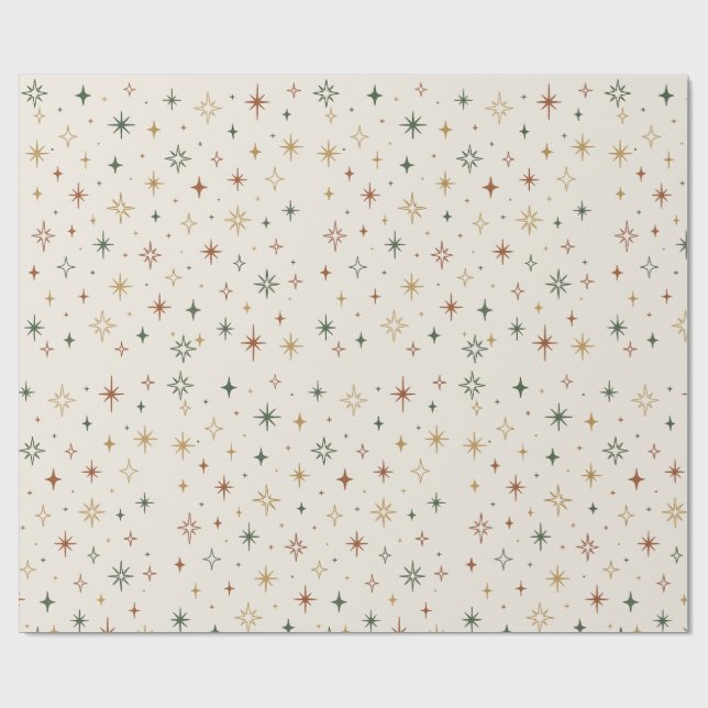 Christmas Stars & Sparkles Pattern			 Geschenkpapier (Flach)