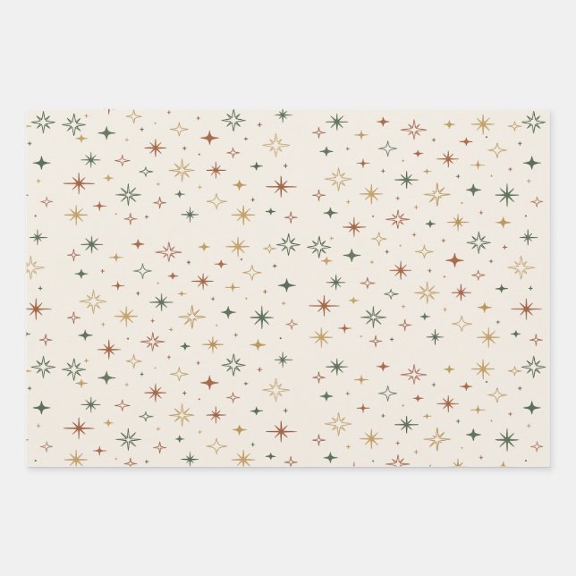 Christmas Stars & Sparkles Pattern			 Geschenkpapier Set (Vorderseite)