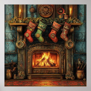 Christmas Steampunk Feuerplatz Poster
