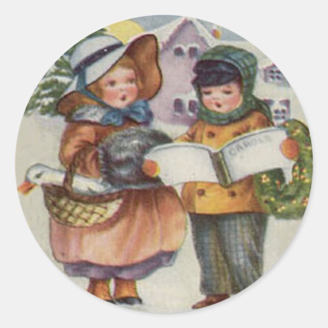 CHRISTMAS STICKER - KIDS CAROL SINGING (Vorderseite)
