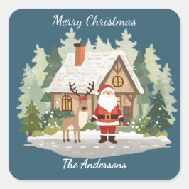 Christmas Stickers Personalized Santa and Reindeer