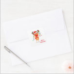 Christmas Stickers-Rudolph Quadratischer Aufkleber<br><div class="desc">Dieser Weihnachtsaufkleber wird mit einem festlichen Rudolph-Urlaubstext gezeigt. Passen Sie dieses Objekt an oder kaufen Sie es,  wie es ist. Archivbild freepik.com</div>