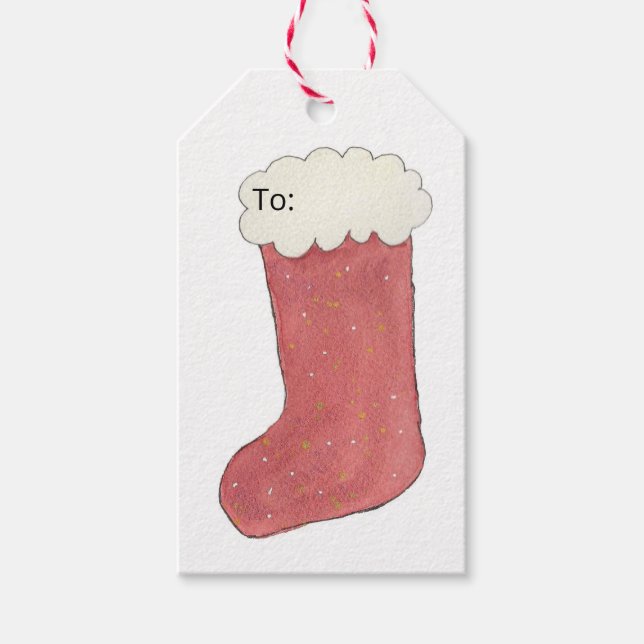 Christmas Stocking Gift Tag Geschenkanhänger (Vorderseite)